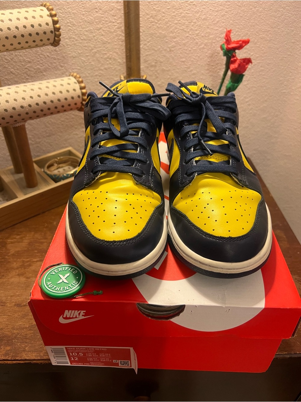 Nike Dunk Retro “Michigan” Varsity Maize/Midnight Navy Men’s 10.5 Authenticated